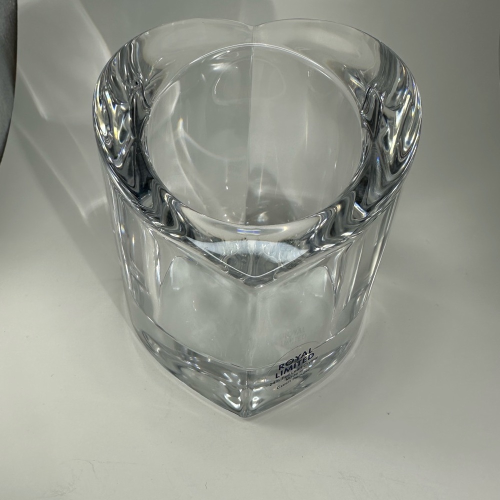 Royal Limited Clear Heart Votive‎ Candleholder 24% Full Lead Crystal